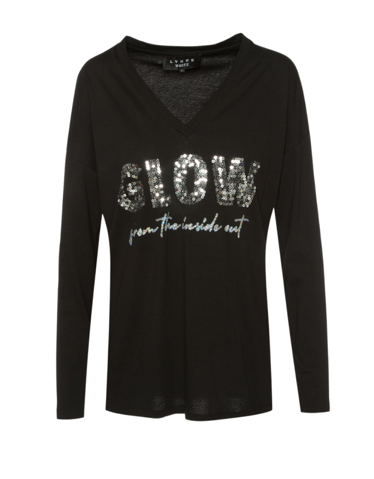 Μακρυμάνικη μπλούζα με τύπωμα "Glow"