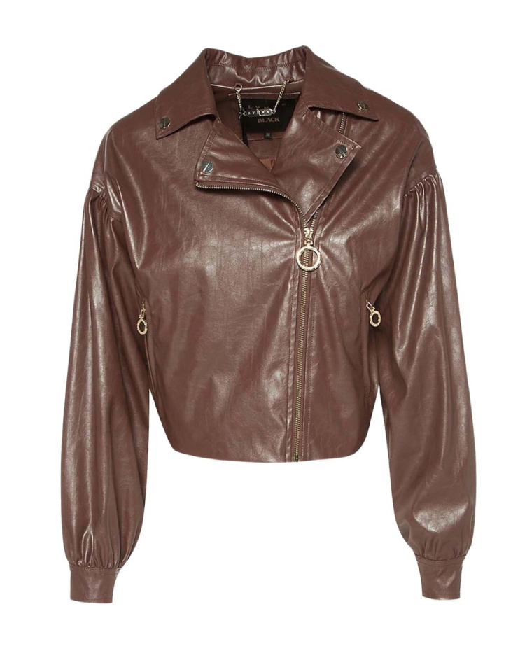 Κοντό leather look jacket