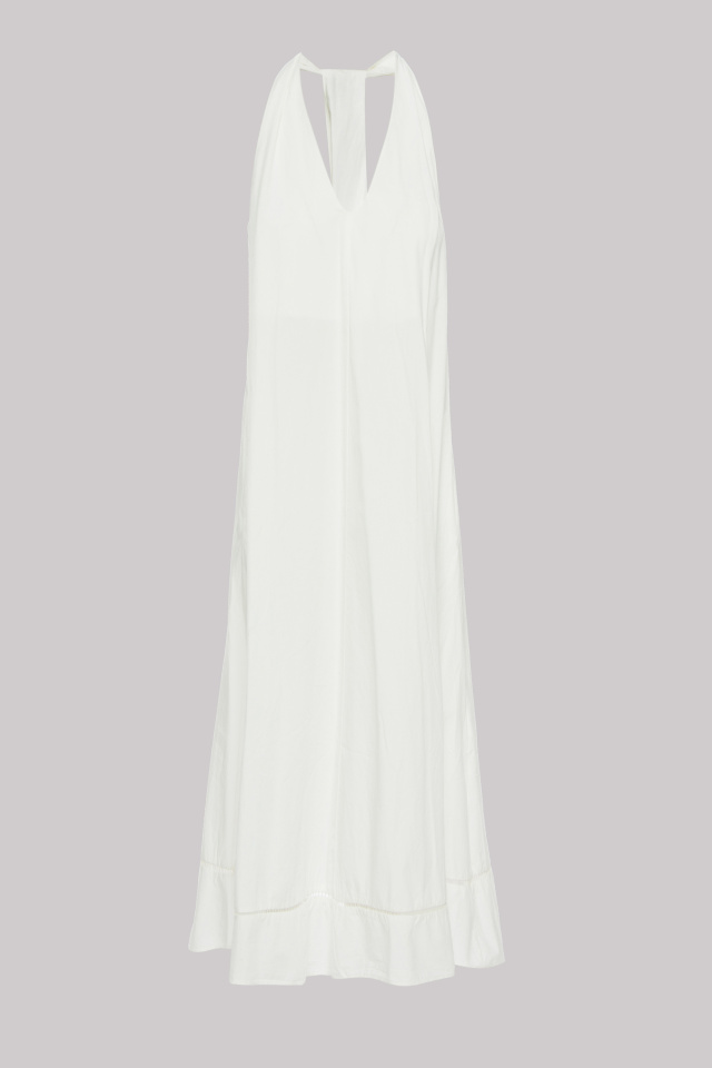 Μίντι βαμβακερό φόρεμα με σχέδιο χιαστί