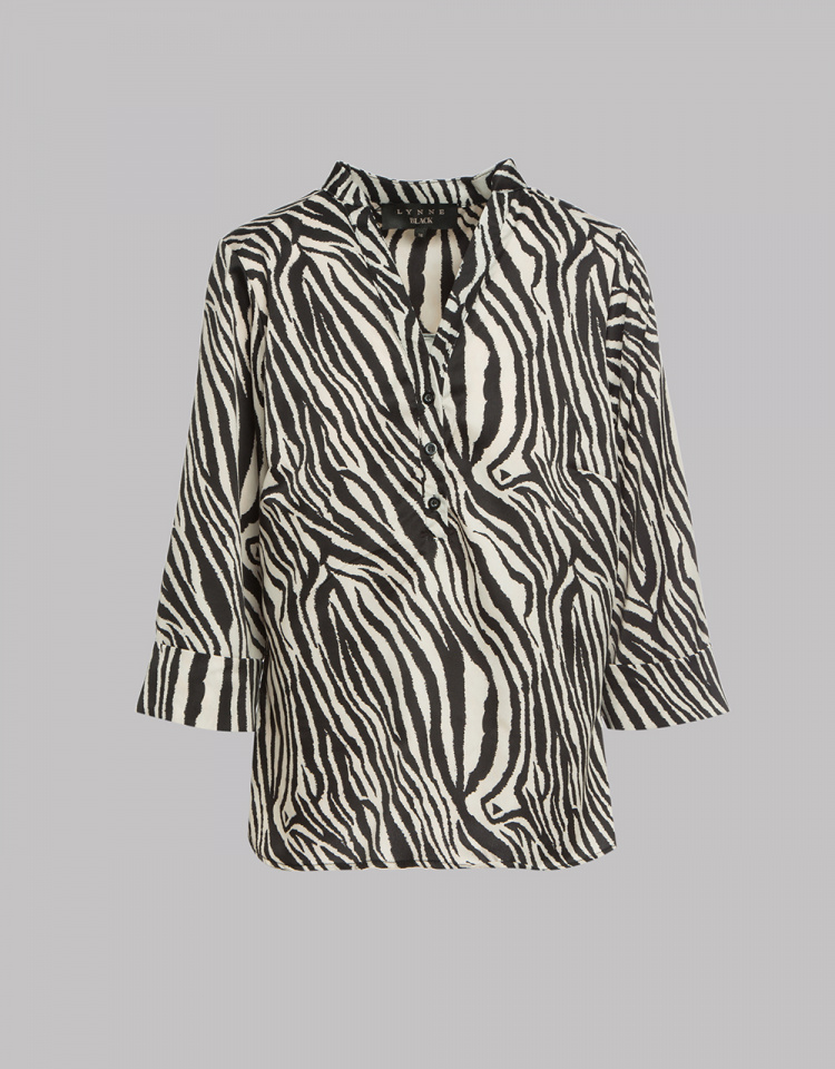 Zebra print σατέν μπλούζα
