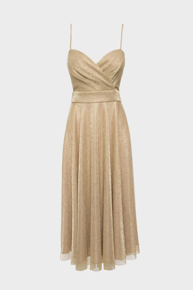 Μίντι λούρεξ φόρεμα - Gold label