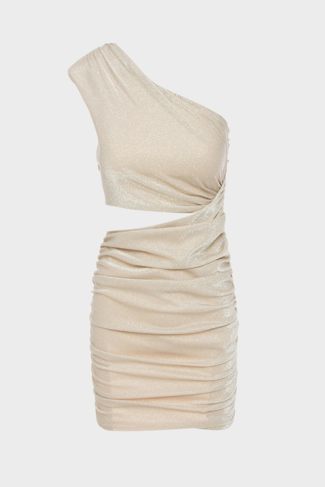 Λούρεξ φόρεμα με σούρες - Gold label