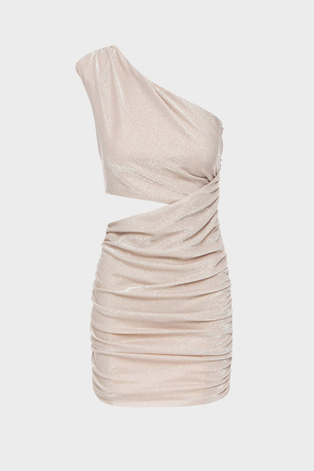 Λούρεξ φόρεμα με σούρες - Gold label