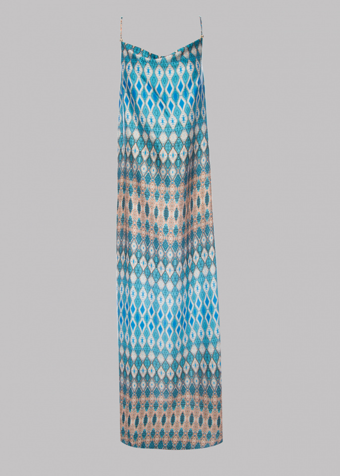 Μάξι ντραπέ φόρεμα με print