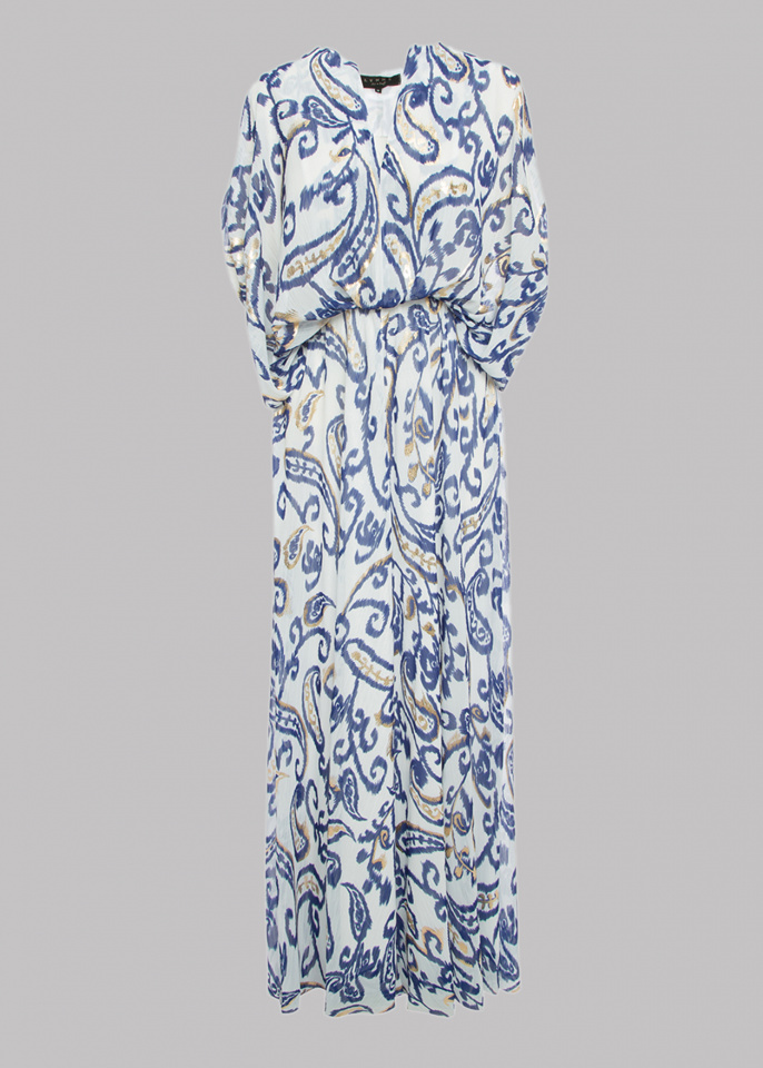 Μάξι φόρεμα με λαχούρια και lurex λεπτομέρειες